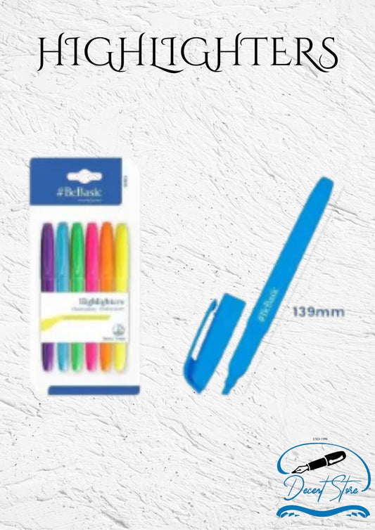 Bellask Assorted Fluorescent Highlighter Pens Set – 6 Vibrant Colors | Chisel Tip | 139mm