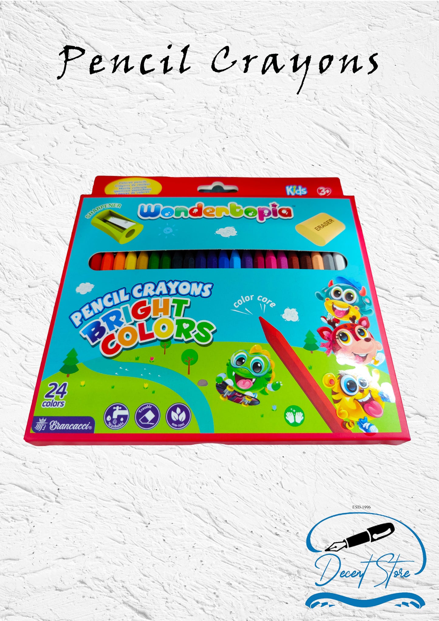 Pencil Crayons Bright Colours  by Wondertopia