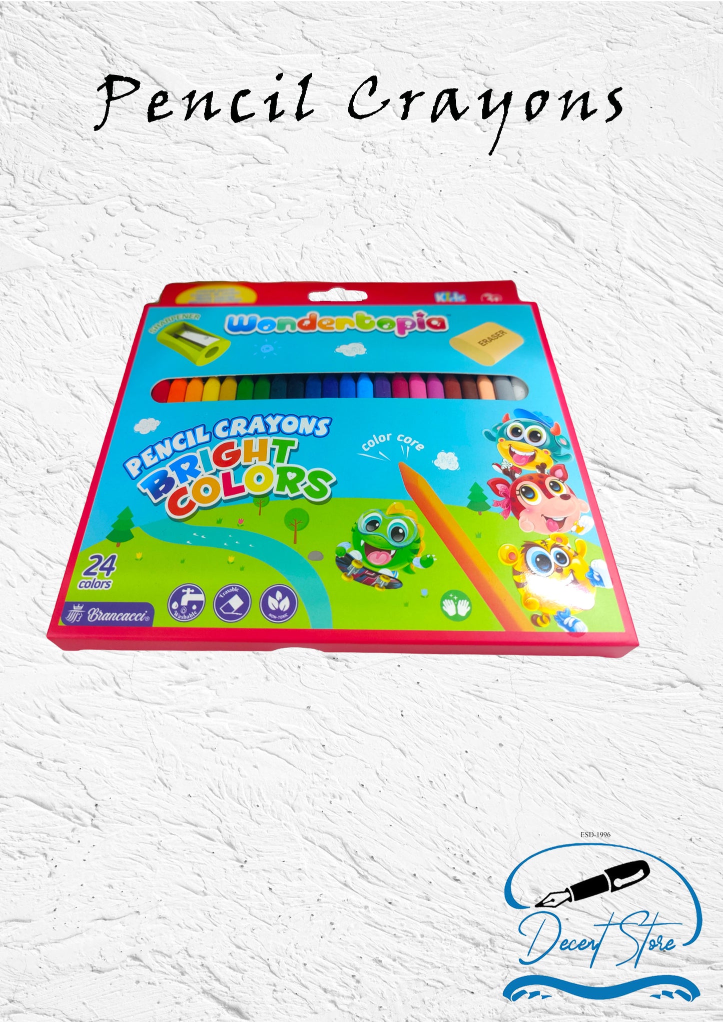 Pencil Crayons Bright Colours  by Wondertopia
