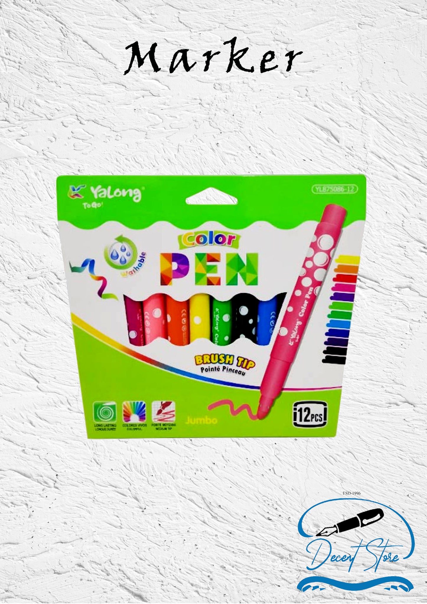Yalong Colour Jumbo Marker YL875086-12